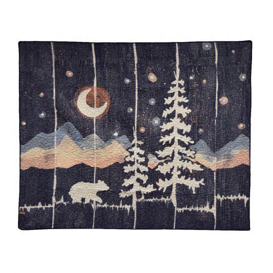 Donna Sharp Moonlit Bear Rustic Lodge Quilted Collection Throw