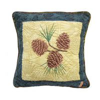 Donna Sharp Cabin Raising Pine Rustic Lodge Quilted Collection Pine Cone Pillow