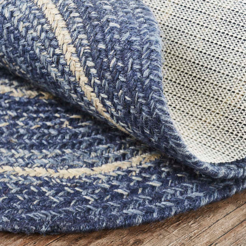 Great Falls Blue Jute Rug Oval w/ Pad 60x96