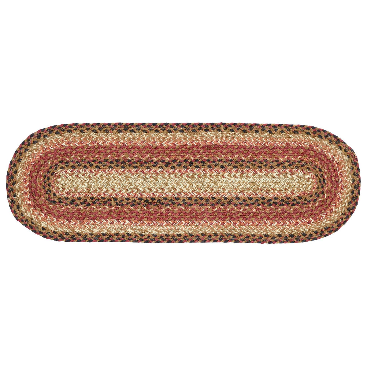 Ginger Spice Jute Stair Tread Oval Latex 8.5x27