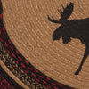 Cumberland Stenciled Moose Jute Rug Half Circle 16.5x33