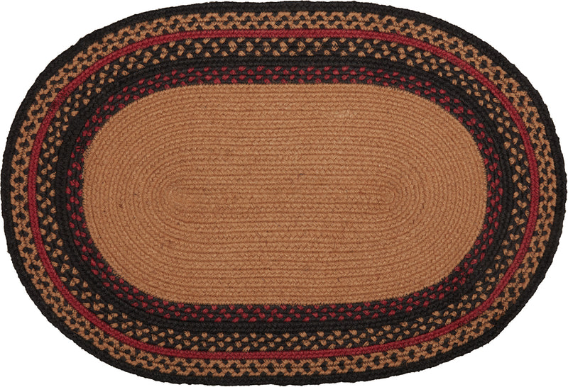 Cumberland Stenciled Moose Jute Rug Oval Welcome to the Cabin 20x30