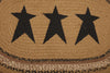 Kettle Grove Jute Rug Oval Stencil Stars w/ Pad 24x36