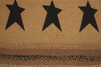 Kettle Grove Jute Rug Oval Stencil Stars w/ Pad 27x48