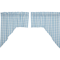 Annie Buffalo Blue Check Swag Set of 2 36x36x16