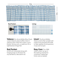 Annie Buffalo Blue Check Valance 16x72