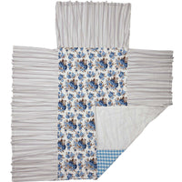 Annie Blue Floral Ruffled Twin Coverlet 76x39+27