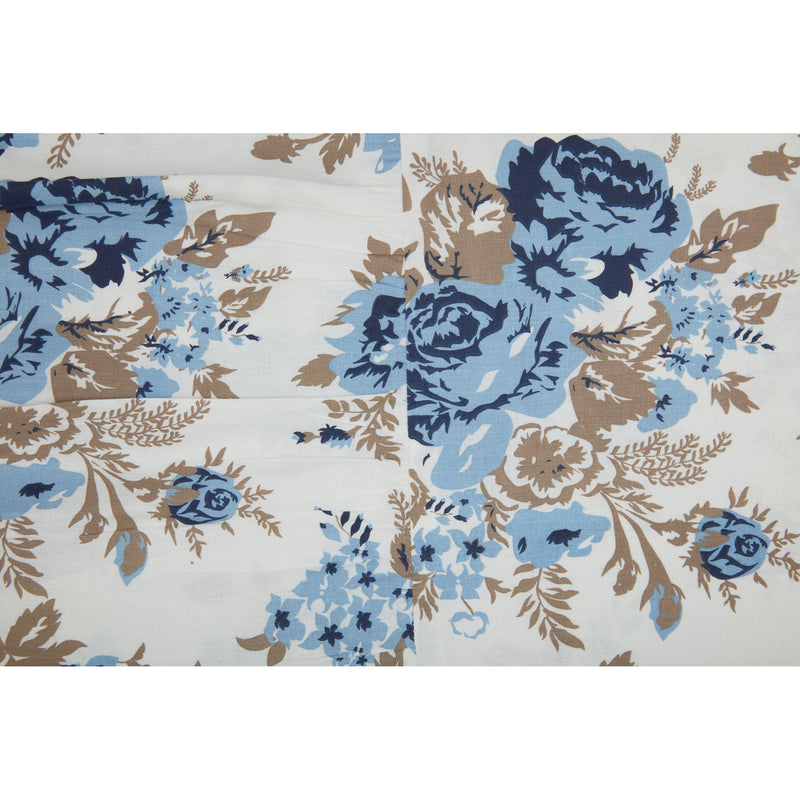 Annie Blue Floral Ruffled King Pillow Case Set of 2 21x36+8