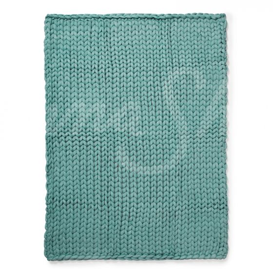 Chunky Knit Throw ~ Aqua