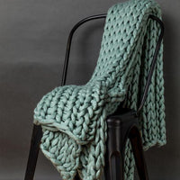 Donna Sharp Chunky Knit Farmhouse Country Primitive  Throw ~ Aqua