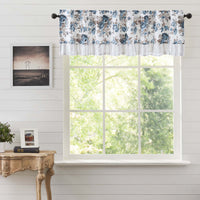 Annie Blue Floral Ruffled Valance 16x60