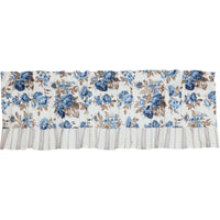 Annie Blue Floral Ruffled Valance 16x60