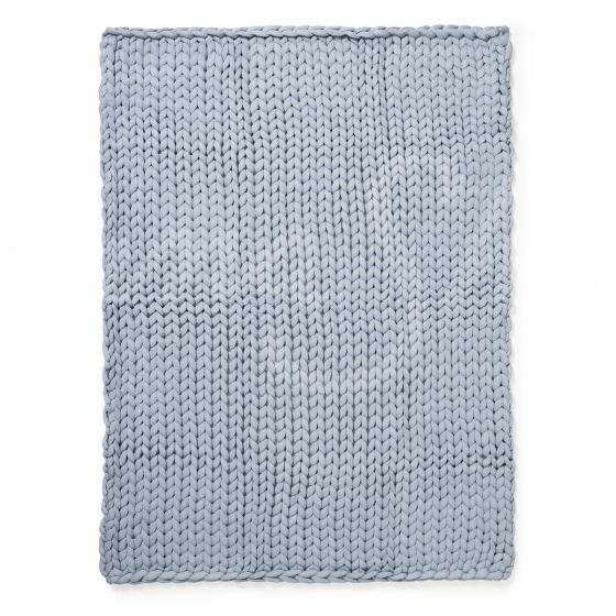 Chunky Knit Throw ~ Blue