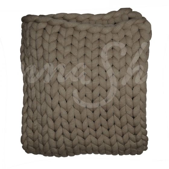 Chunky Knit Throw ~ Olive