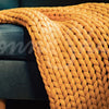 Chunky Knit Throw ~ Gold