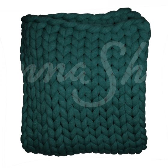 Chunky Knit Throw ~ Peacock