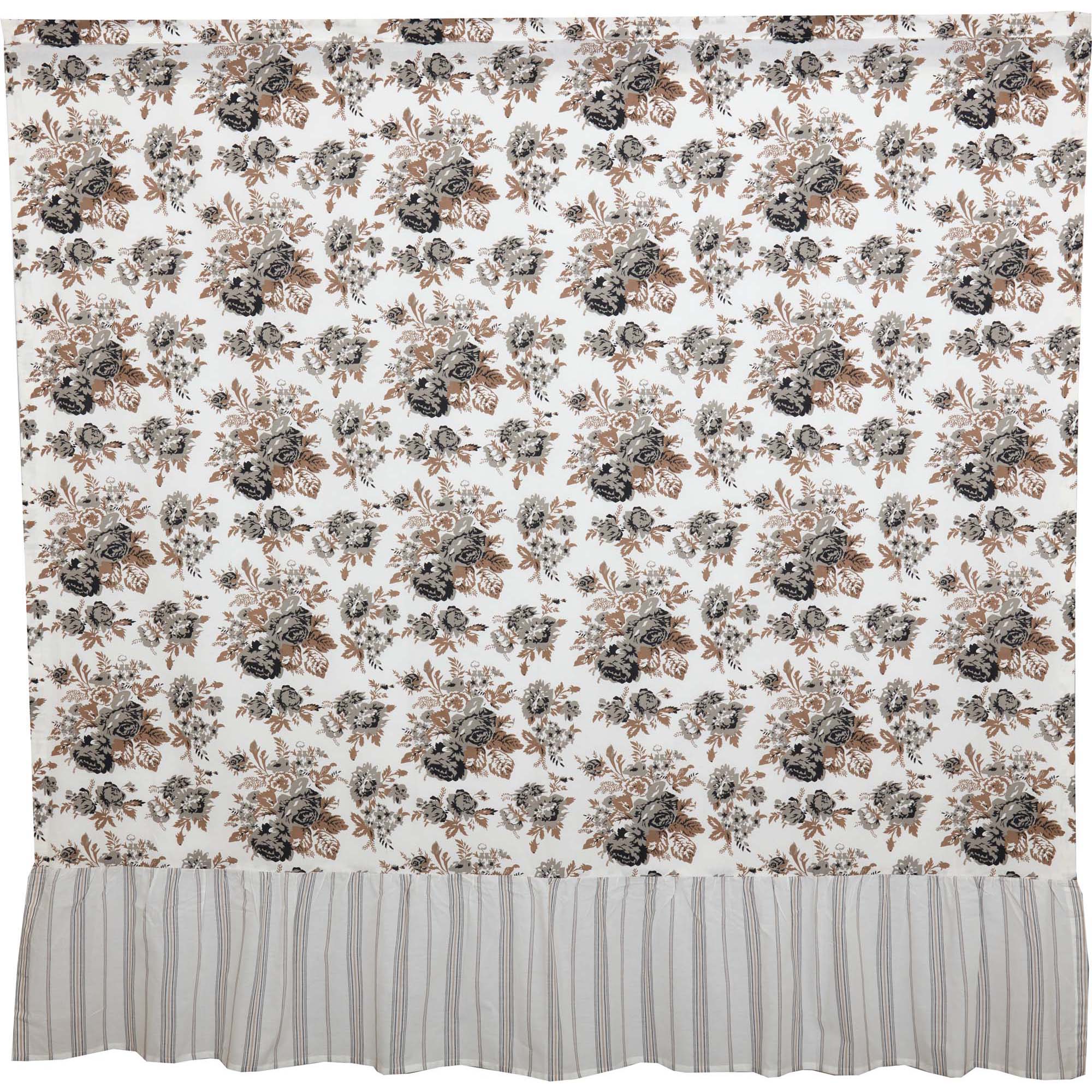 Annie Portabella Floral Ruffled Shower Curtain 72x72