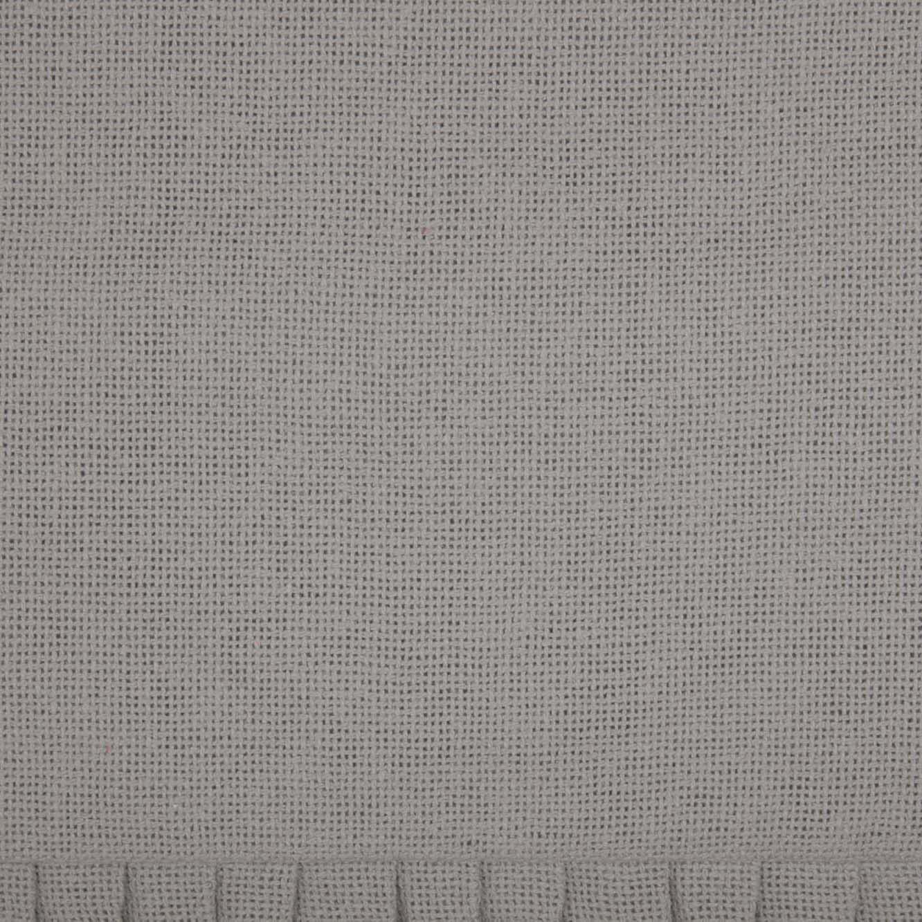 Burlap Dove Grey Fabric Euro Sham w/ Fringed Ruffle 26x26
