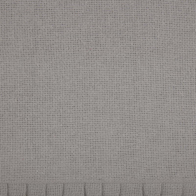 Burlap Dove Grey Fabric Euro Sham w/ Fringed Ruffle 26x26