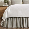 Burlap Dove Grey Ruffled Queen Bed Skirt 60x80x16