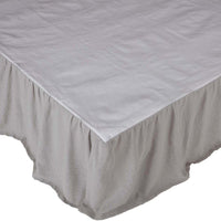 Burlap Dove Grey Ruffled King Bed Skirt 78x80x16