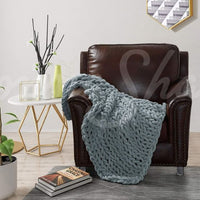 Chenille Chunky Knit Throw ~ Seaside
