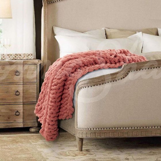 Chenille Chunky Knit Throw ~ Canyon Clay