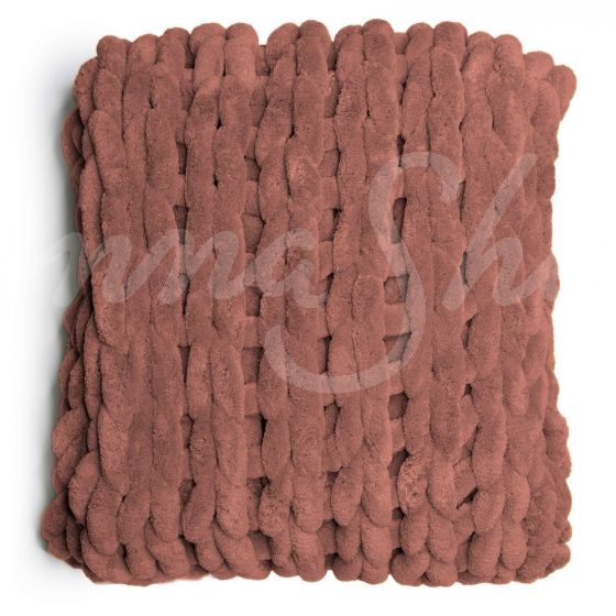 Chenille Chunky Knit Throw ~ Rust
