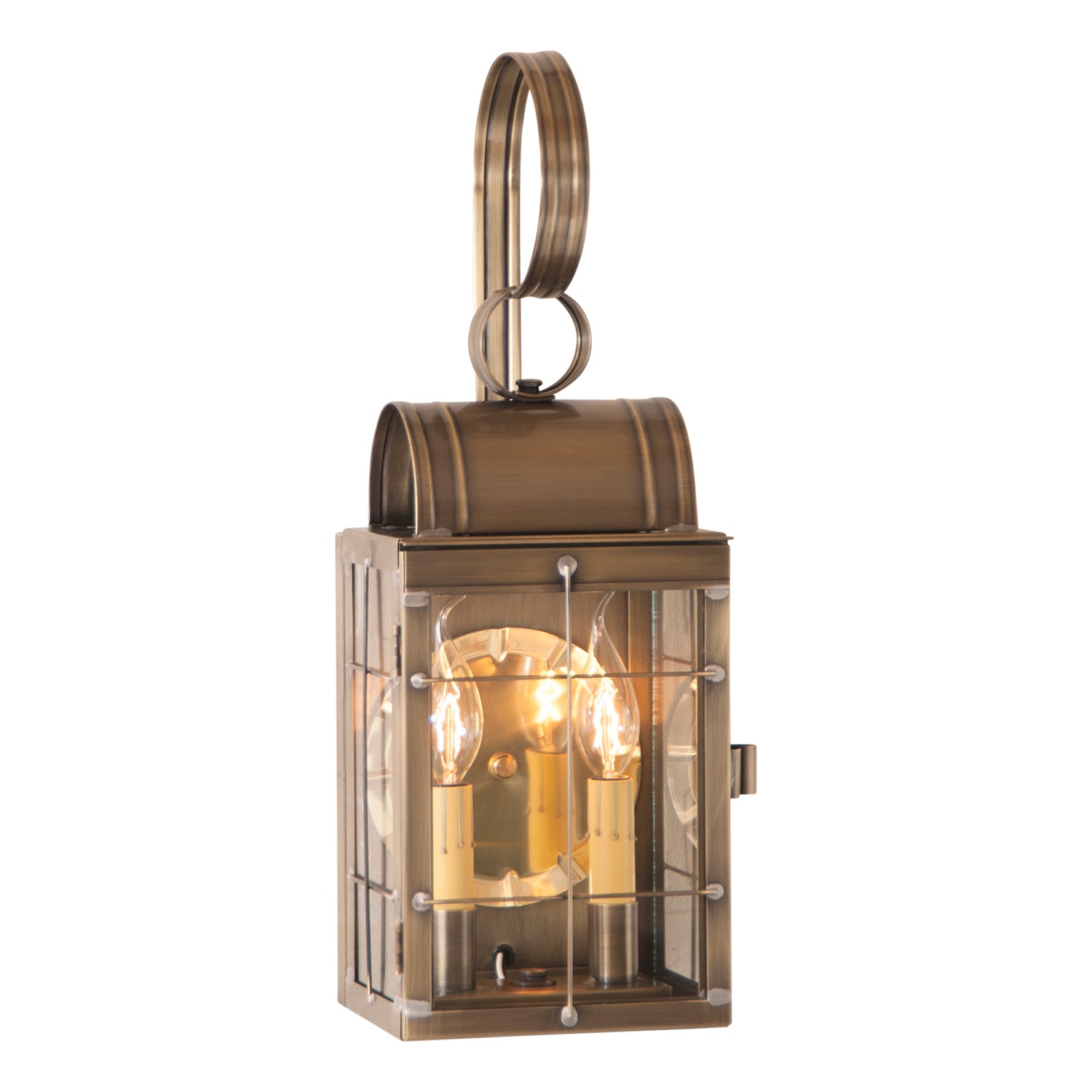 Double Wall Lantern in Weathered Brass
