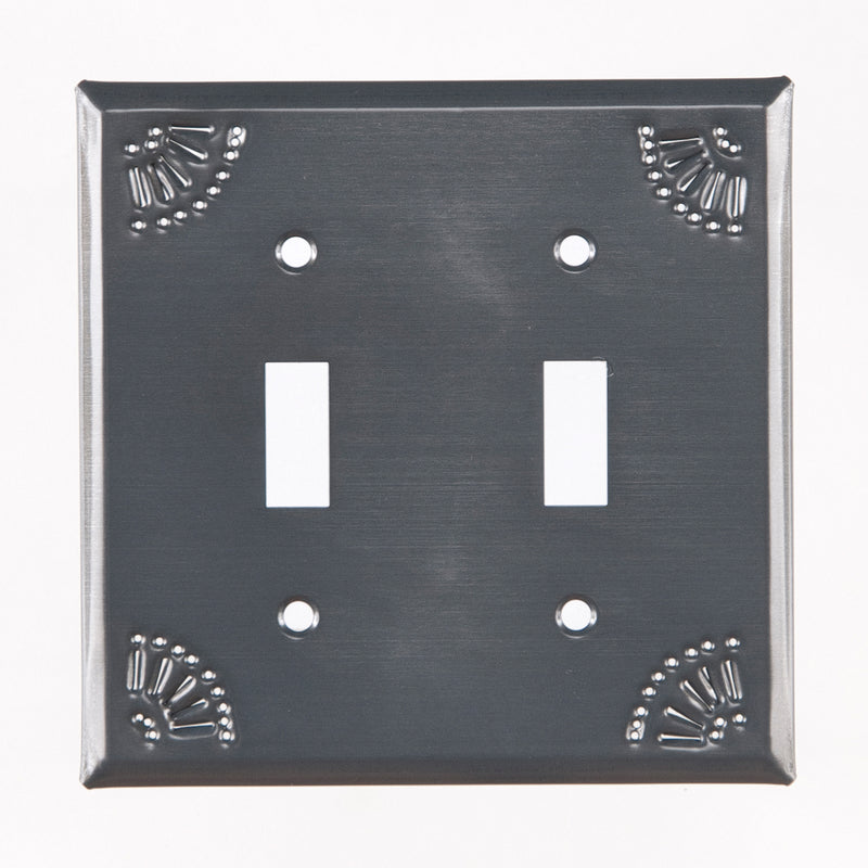 Double Switch Cover with Chisel in Country Tin