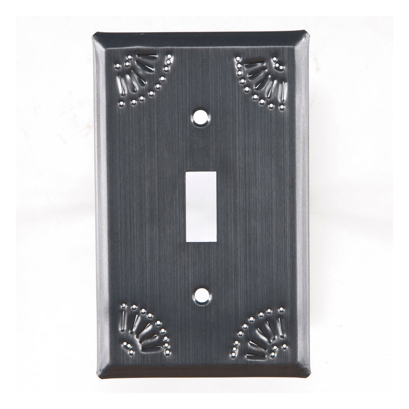Single Switch Cover with Chisel in Country Tin