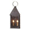 Hospitality Lantern with Chisel in Blackened Tin