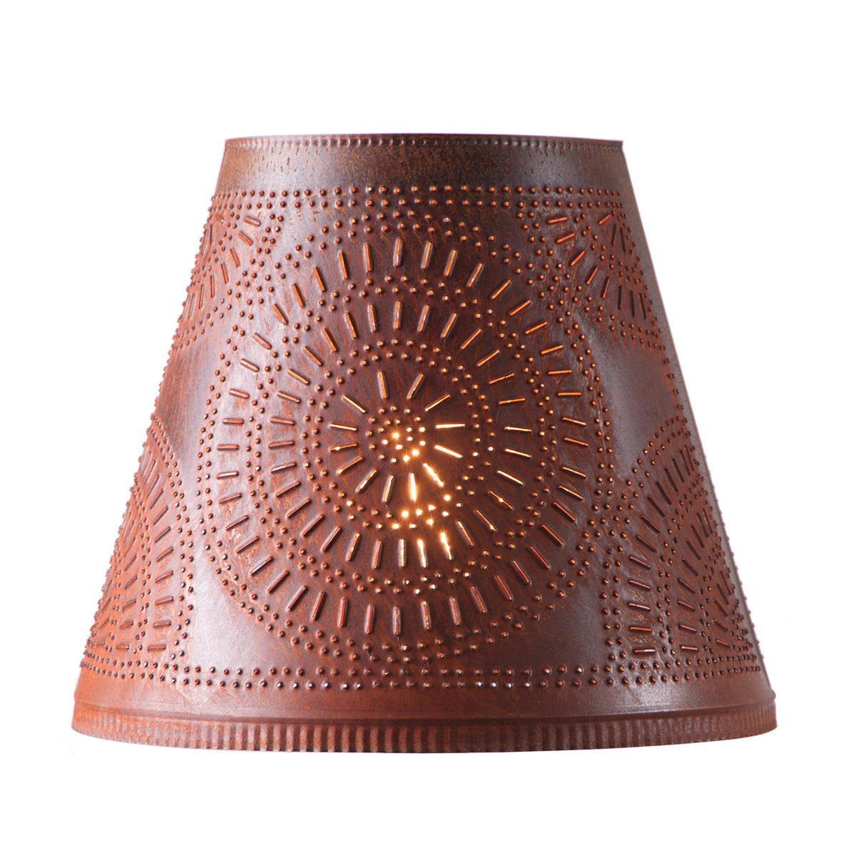 14-Inch Fireside Shade with Chisel in Rustic Tin
