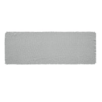 Burlap Dove Grey Runner Fringed 12x36