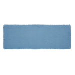 Burlap Blue Runner Fringed 12x36