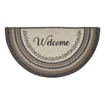 Floral Vine Jute Half Circle Welcome w/ Pad 19.5x36