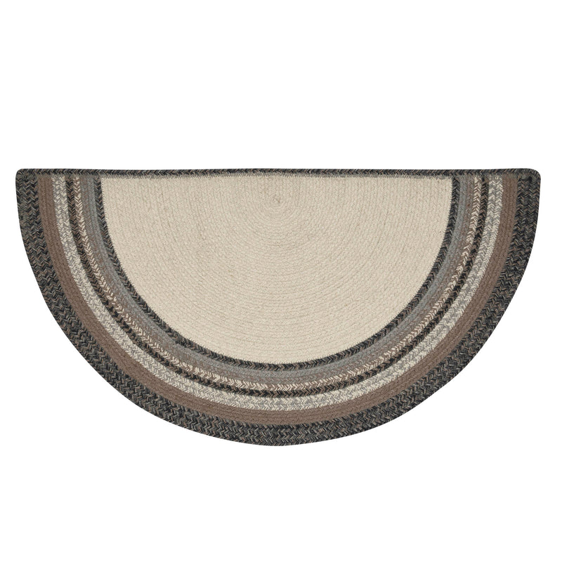 Floral Vine Jute Half Circle Welcome w/ Pad 19.5x36