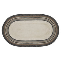 Floral Vine Jute Rug Oval Welcome w/ Pad 27x48