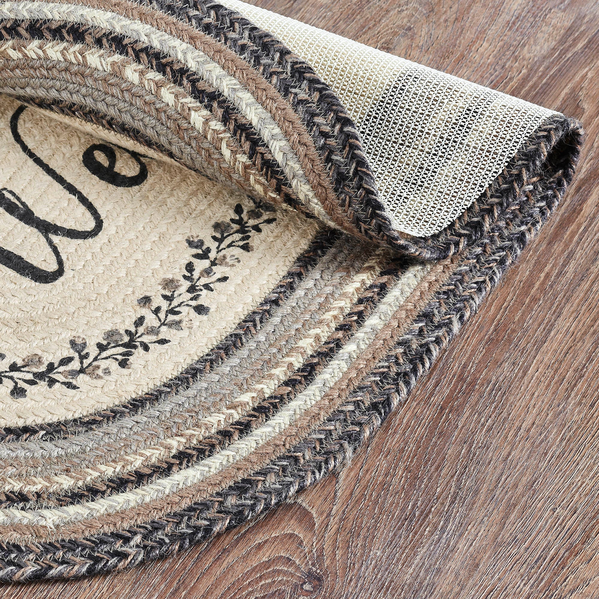 Floral Vine Jute Rug Oval Welcome w/ Pad 27x48 – Beth's Country ...