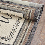 Floral Vine Jute Rug Rect Welcome w/ Pad 20x30