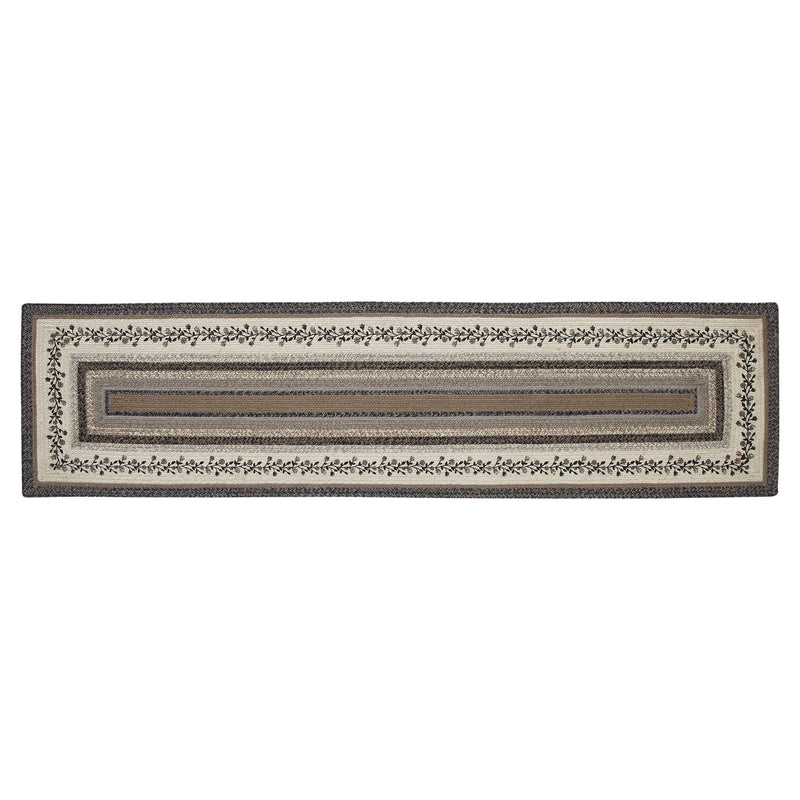 Floral Vine Jute Rug/Runner Rect w/ Pad 24x96