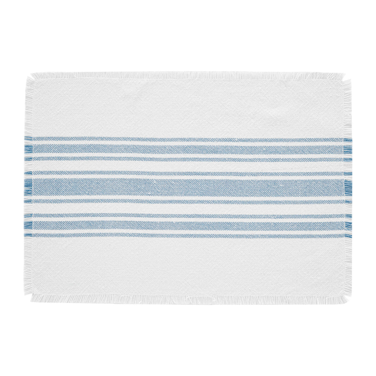 Antique White Stripe Blue Indoor/Outdoor Placemat Set of 6 13x19