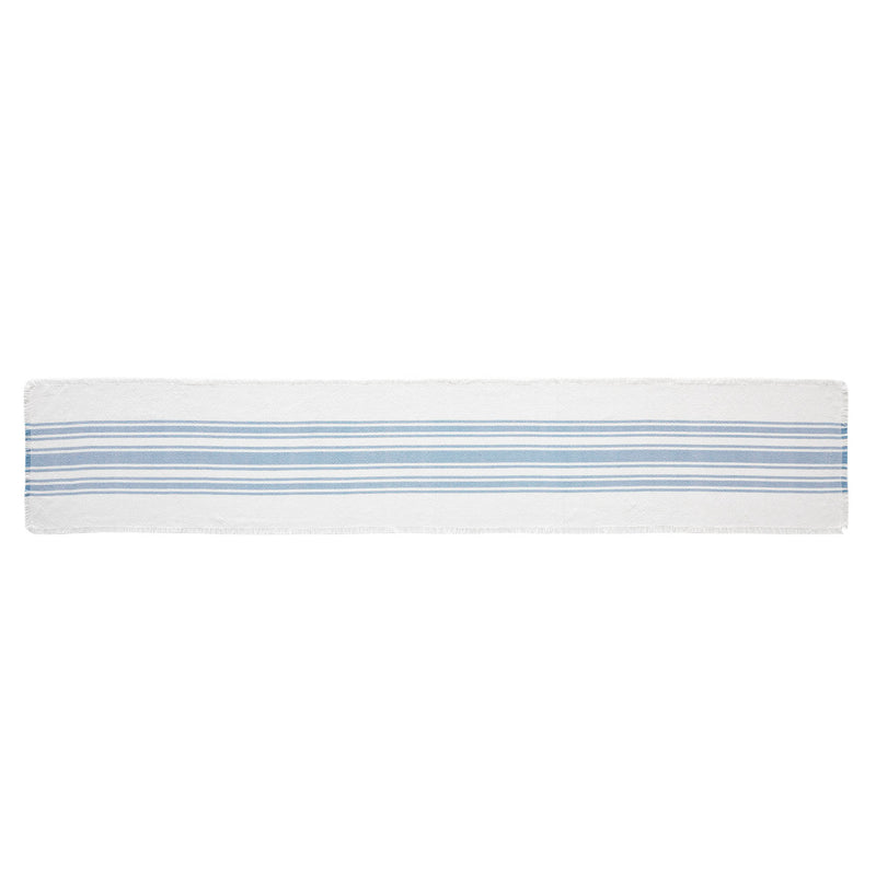 Antique White Stripe Blue Indoor/Outdoor Runner 12x72