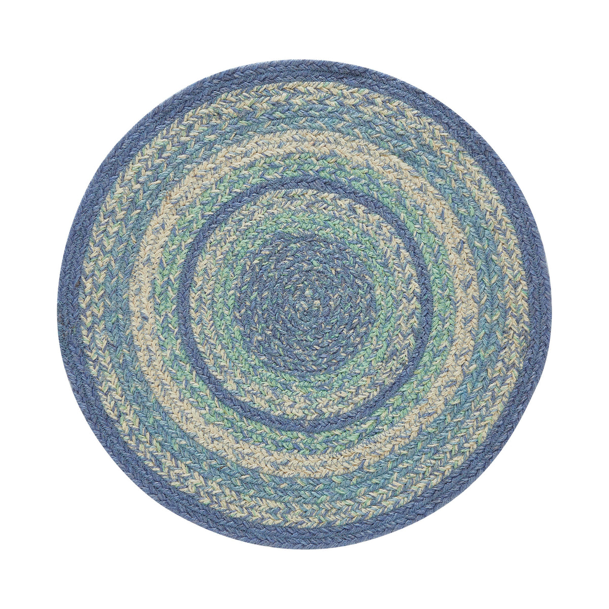 Floral Vine Welcome Half Circle Braided Rug 19.5x36 - with Pad