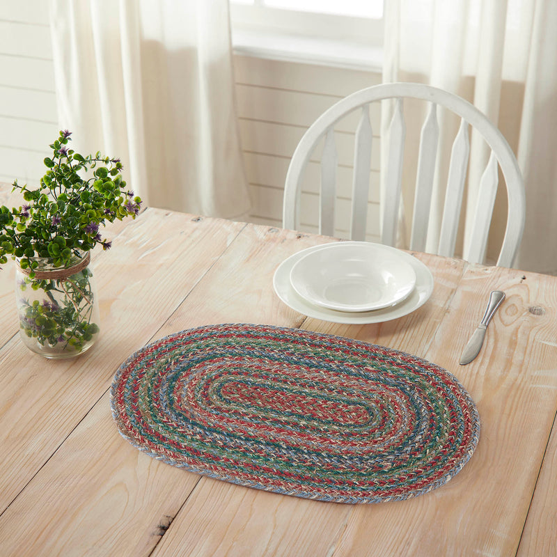 Multi Jute Oval Placemat 13x19