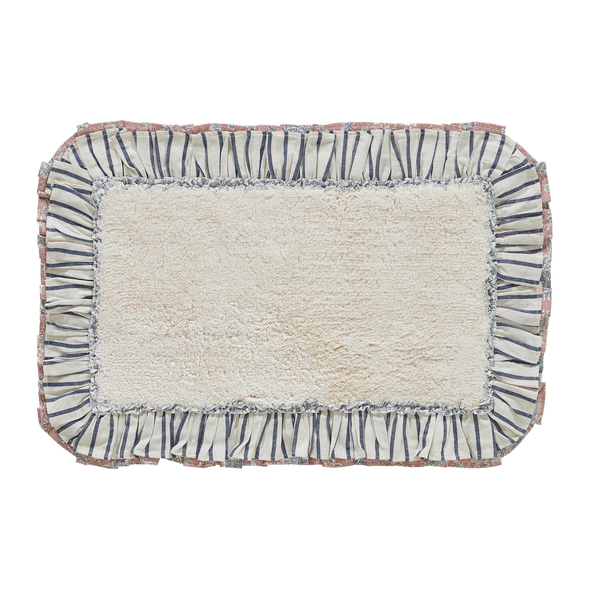 VHC Kaila Ticking Bath Mat - Thumbnail 3