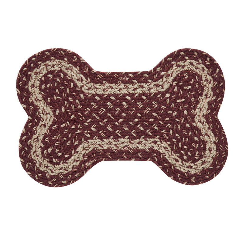 Burgundy Tan Indoor/Outdoor Small Bone Rug 11.5x17.5