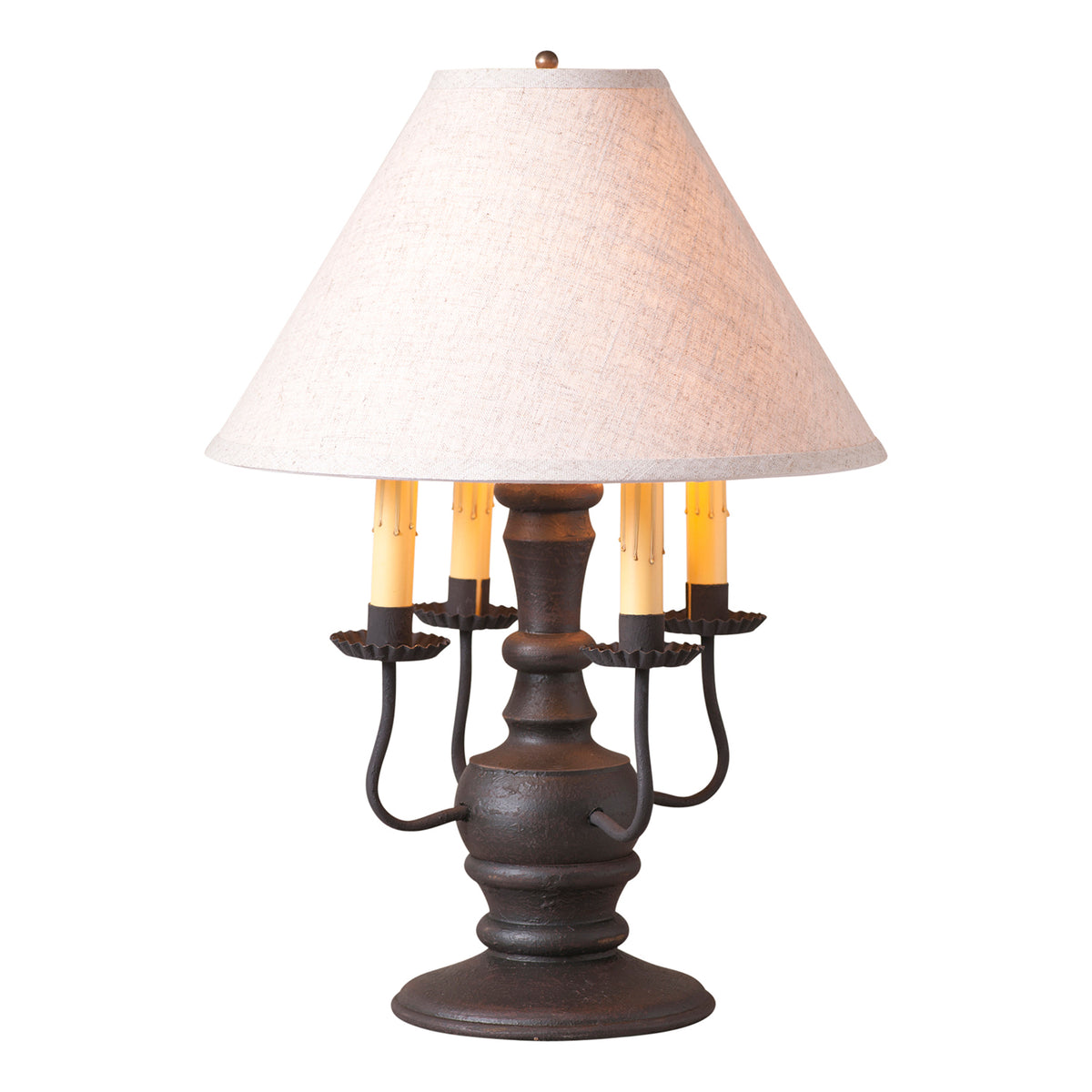 Cedar Creek Lamp in Americana Black with Linen Ivory Shade