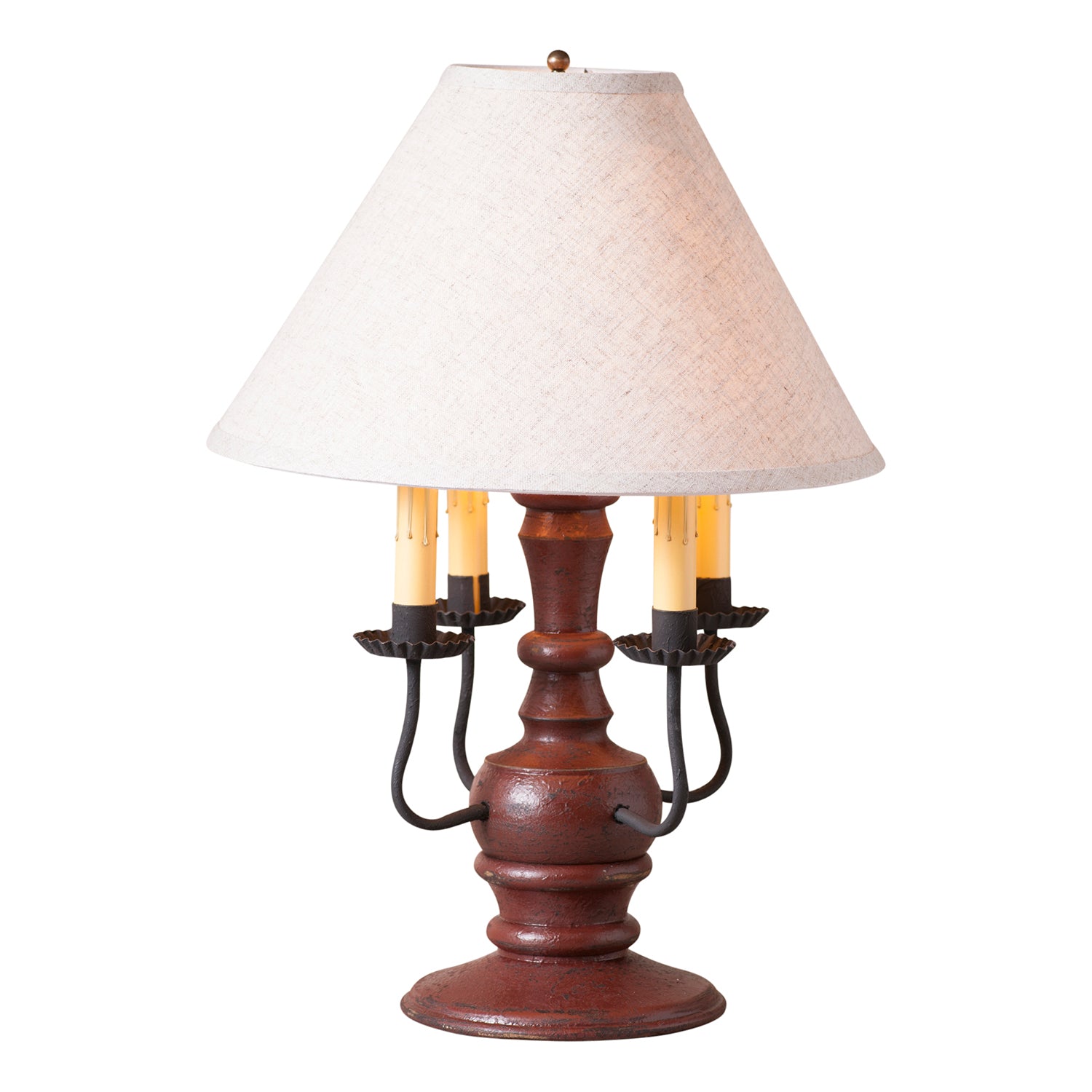 Cedar Creek Lamp in Americana Red with Linen Ivory Shade