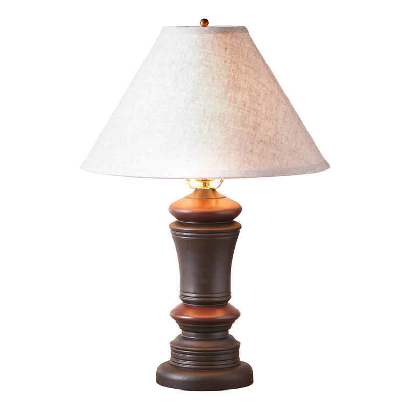 Peppermill Lamp in Black with Linen Ivory Shade